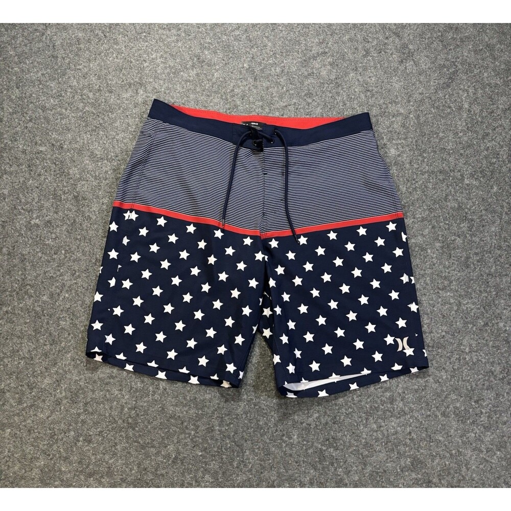 Hurley Board Shorts Mens 36 Stars Stripes Swim Trunks Beach Surf Patriotic